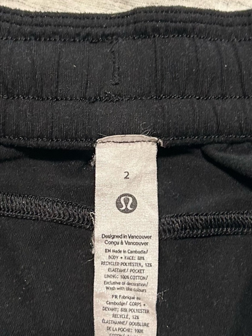 Lululemon Black Soft Jersey Classic-Fit Mid-Rise Jogger | Size 2 - Picture 5 of 7